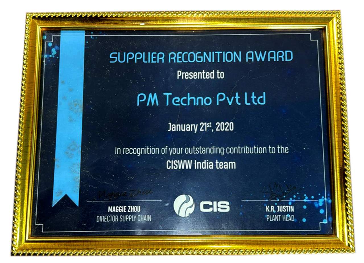 Supplier Recognition Award - CISWW Indian Team